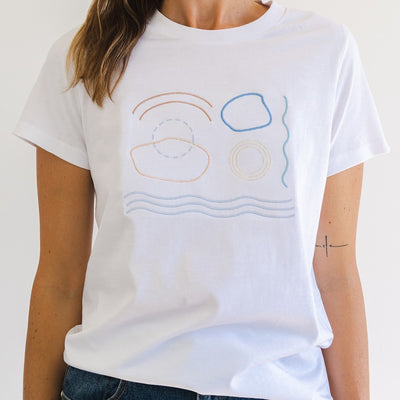 Women's  Rockpool design on White T-shirt - Branche Store