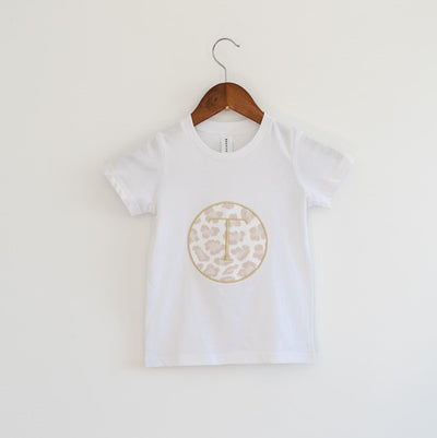 Girls Monogram T-shirt - Applique animal print with monogram - Branche Store