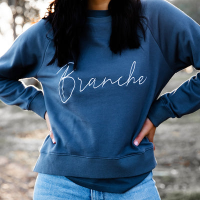 Women's Signature Sweater - Slate with white detail - Branche Store