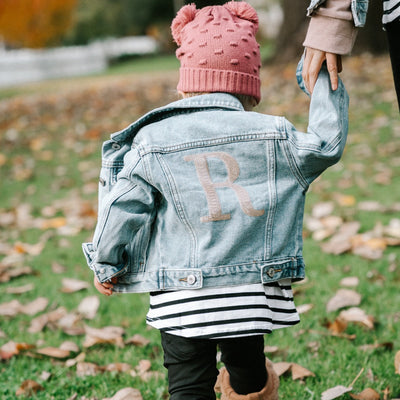 Kids denim jacket sequin monogram | Branche Womens & Kids Clothing and Monograms