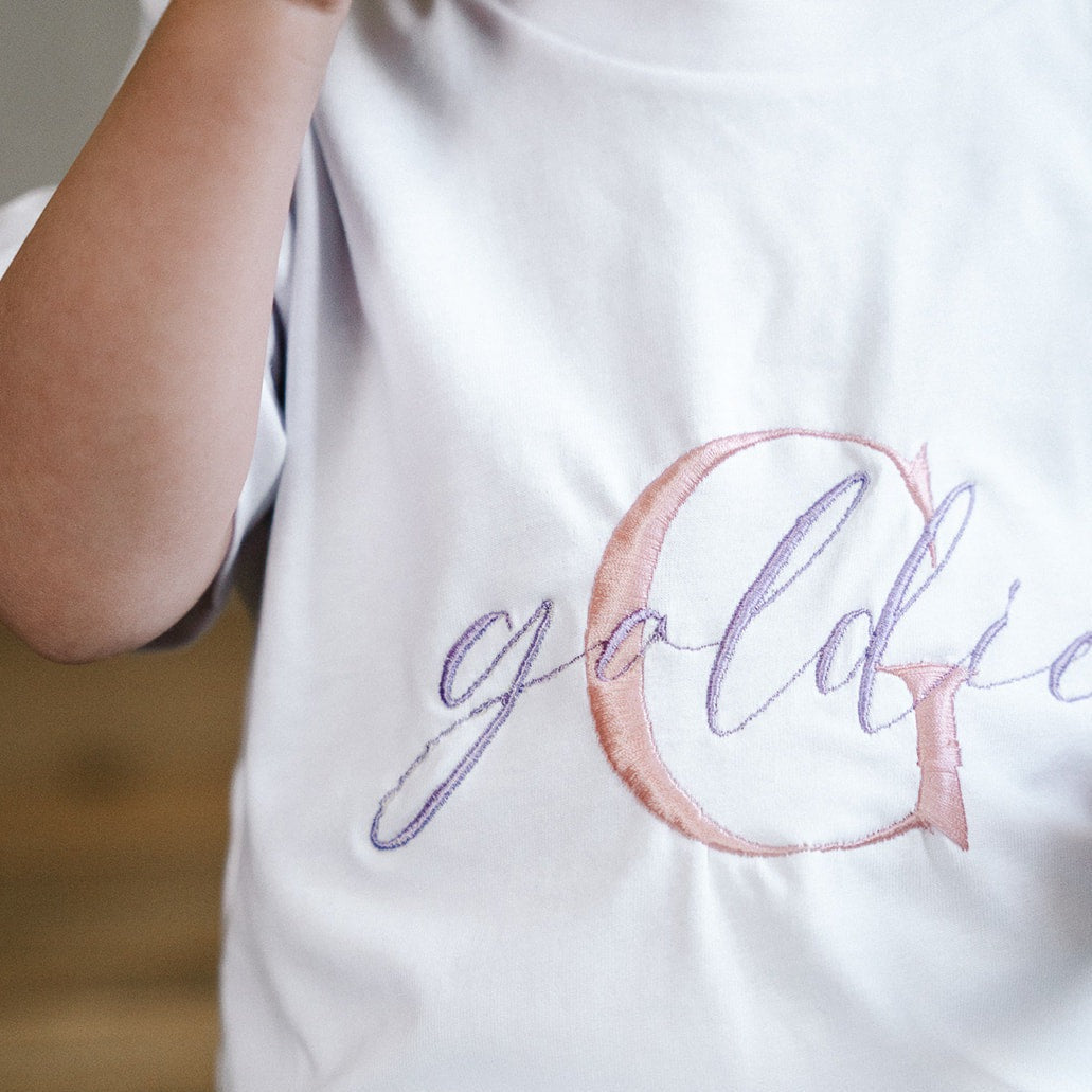 Kids personalised capital letter T-shirt  t-shirt | Branche Womens & Kids Clothing and Monograms